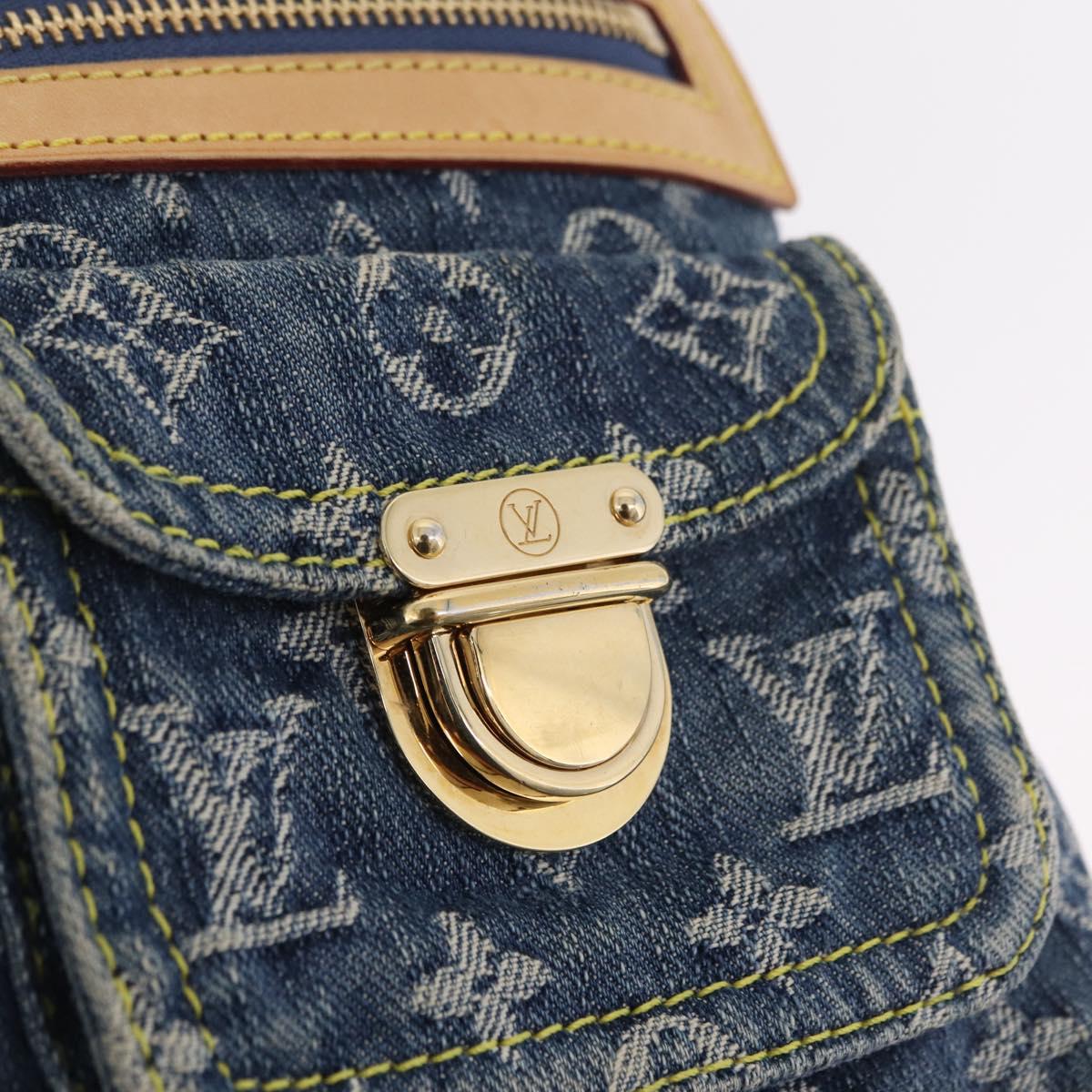 LOUIS VUITTON Monogram Denim Buggy PM Shoulder Bag Blue M95049 LV Auth 209281V