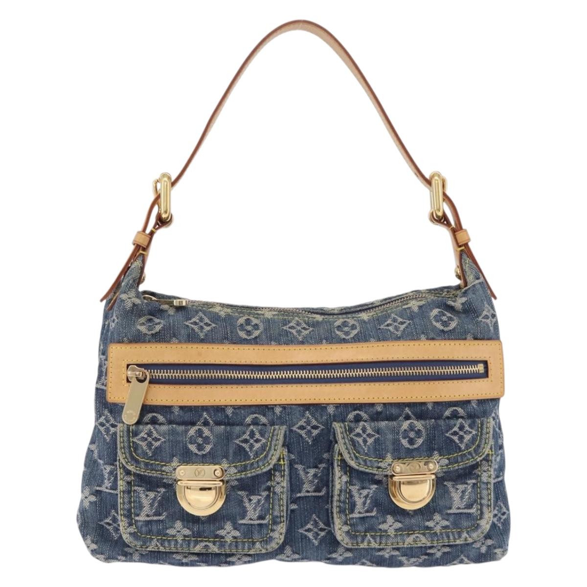 LOUIS VUITTON Monogram Denim Buggy PM Shoulder Bag Blue M95049 LV Auth 209281V