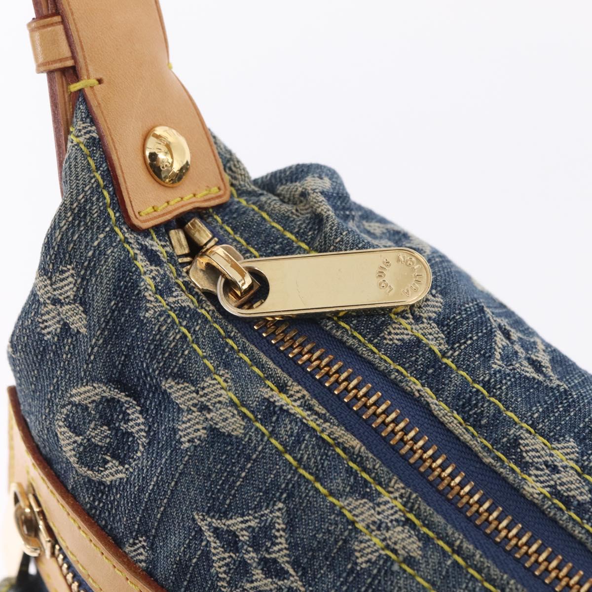 LOUIS VUITTON Monogram Denim Buggy PM Shoulder Bag Blue M95049 LV Auth 209281V