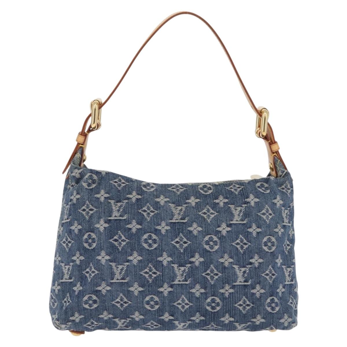 LOUIS VUITTON Monogram Denim Buggy PM Shoulder Bag Blue M95049 LV Auth 209281V