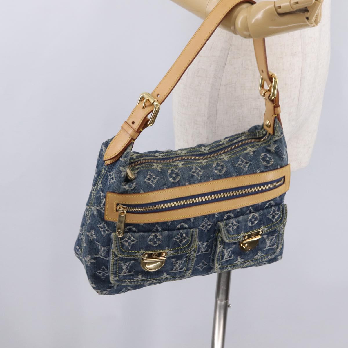 LOUIS VUITTON Monogram Denim Buggy PM Shoulder Bag Blue M95049 LV Auth 209281V