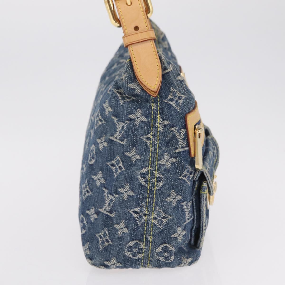 LOUIS VUITTON Monogram Denim Buggy PM Shoulder Bag Blue M95049 LV Auth 209281V