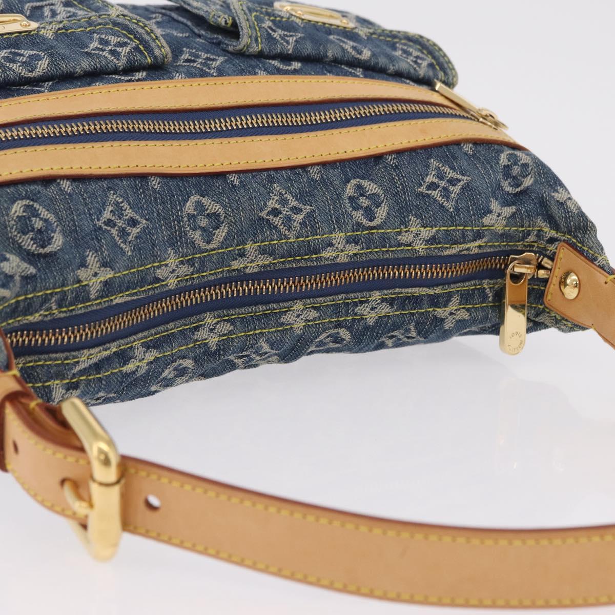 LOUIS VUITTON Monogram Denim Buggy PM Shoulder Bag Blue M95049 LV Auth 209281V
