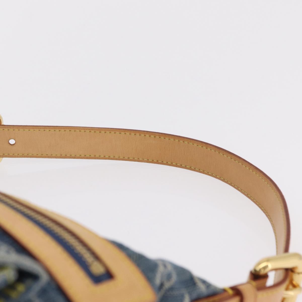 LOUIS VUITTON Monogram Denim Buggy PM Shoulder Bag Blue M95049 LV Auth 209281V
