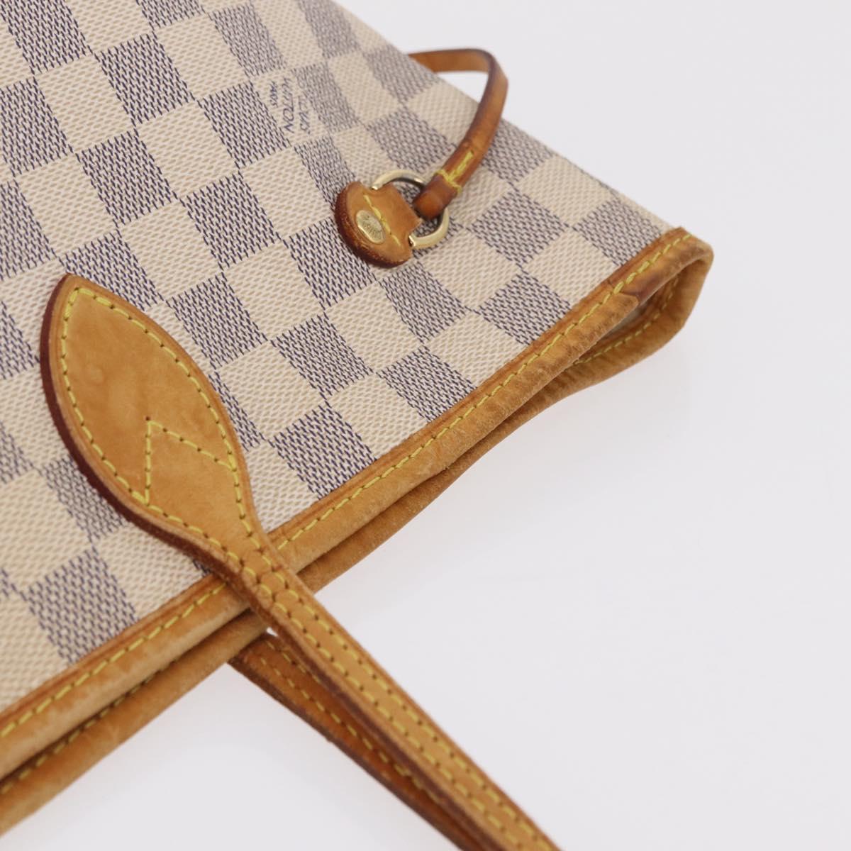 LOUIS VUITTON Damier Azur Neverfull MM Tote Bag N41605 LV Auth 209290
