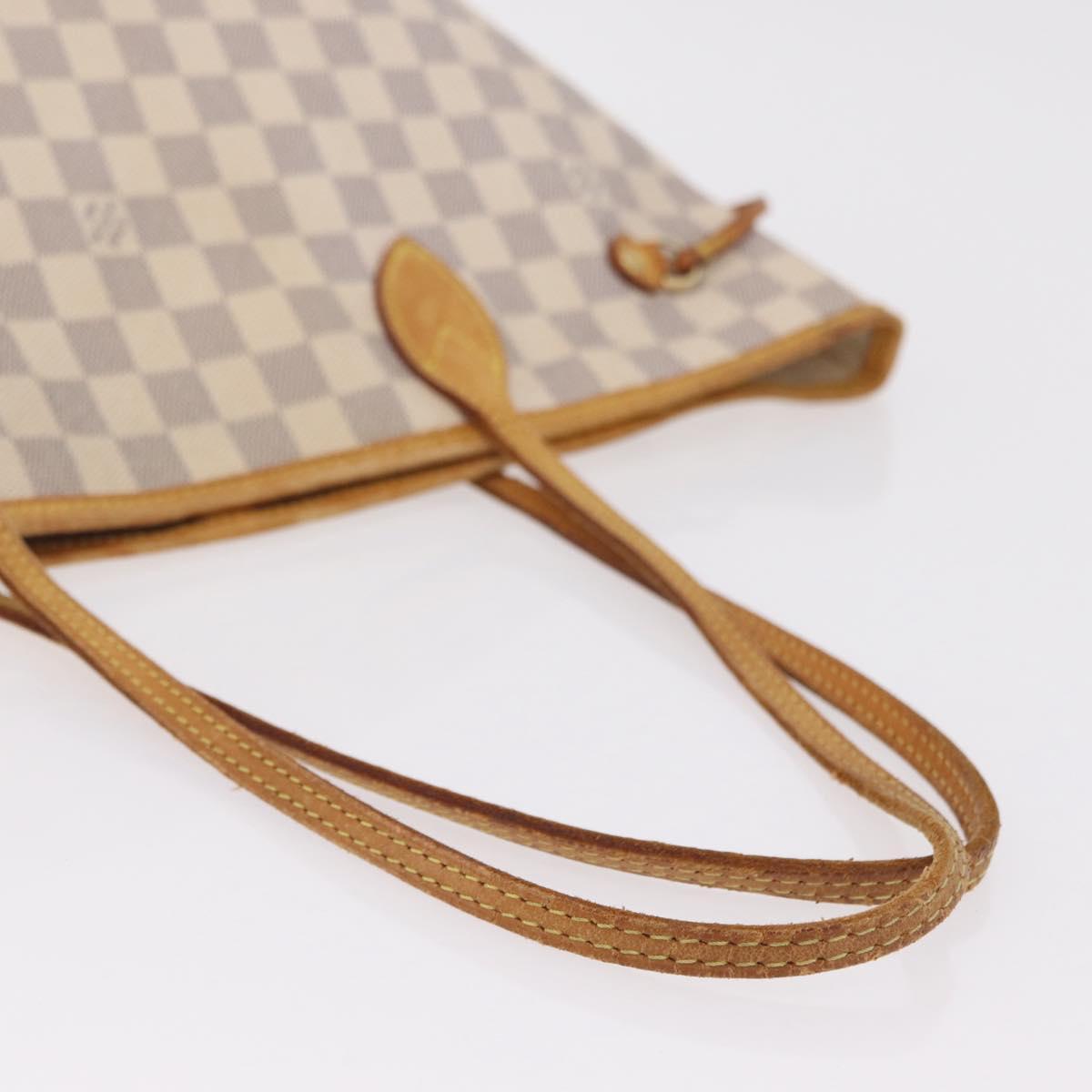 LOUIS VUITTON Damier Azur Neverfull MM Tote Bag N41605 LV Auth 209290