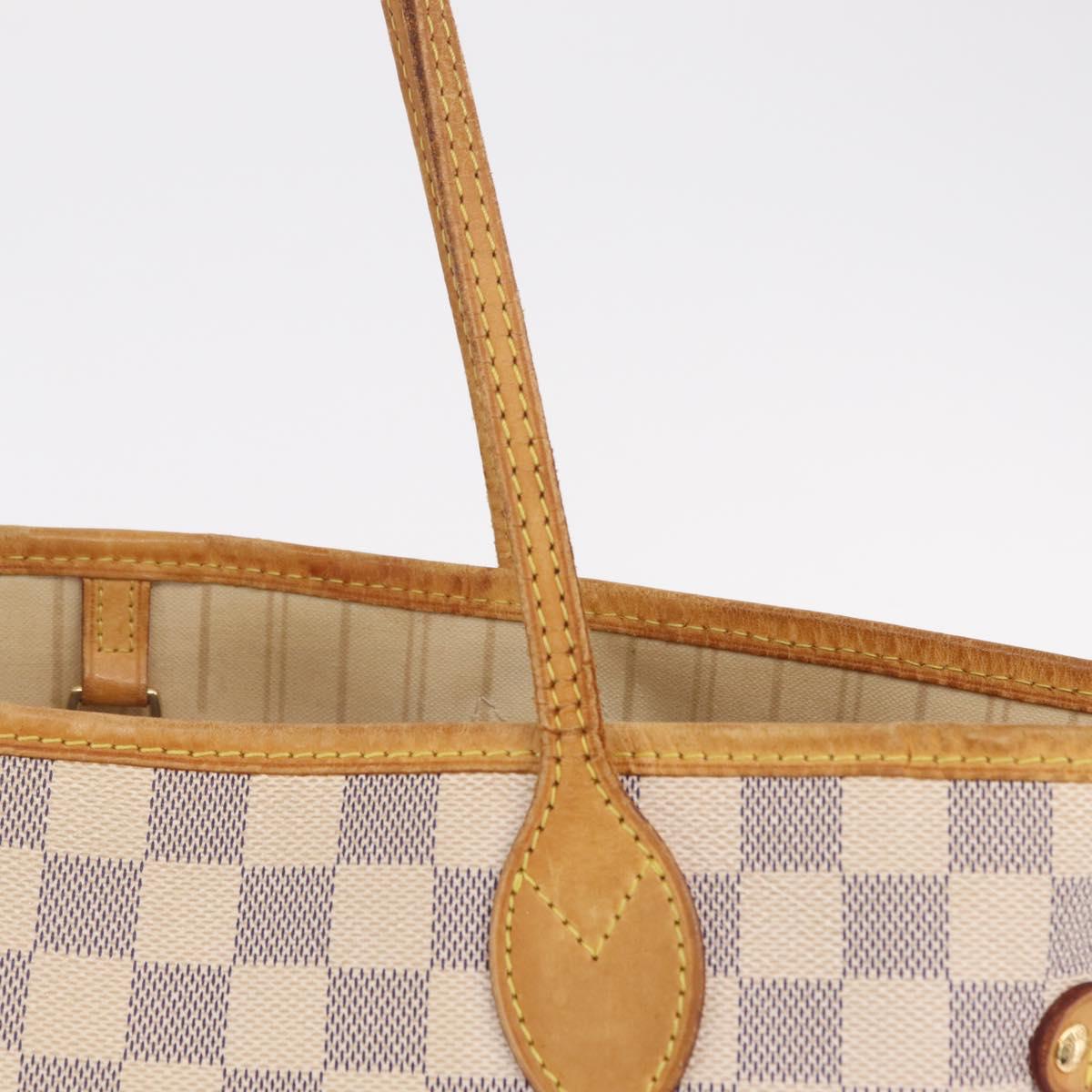LOUIS VUITTON Damier Azur Neverfull MM Tote Bag N41605 LV Auth 209290