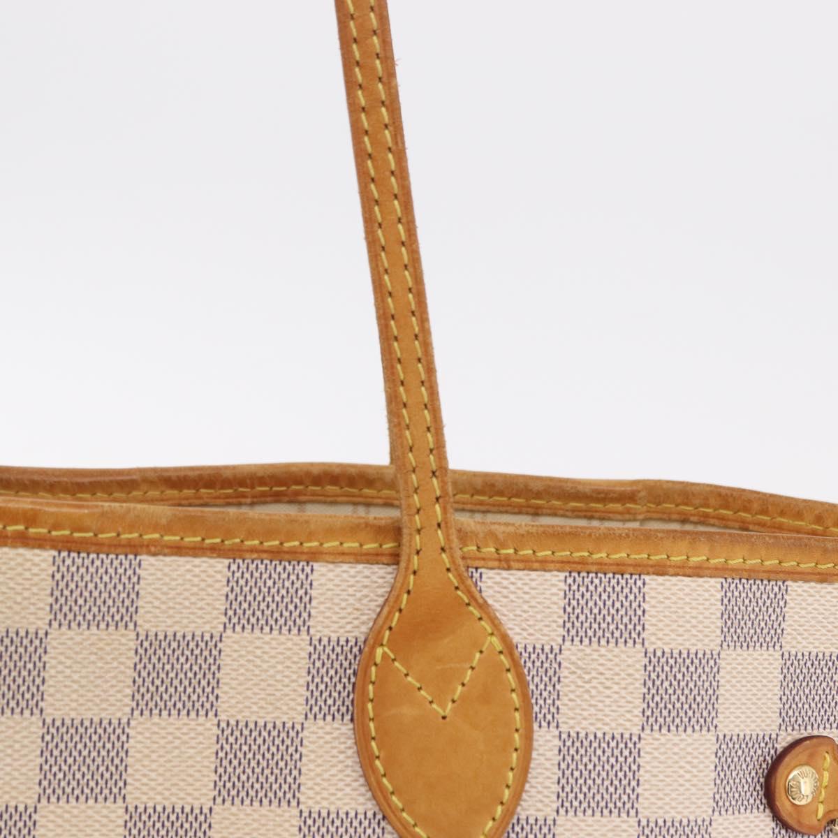 LOUIS VUITTON Damier Azur Neverfull MM Tote Bag N41605 LV Auth 209290