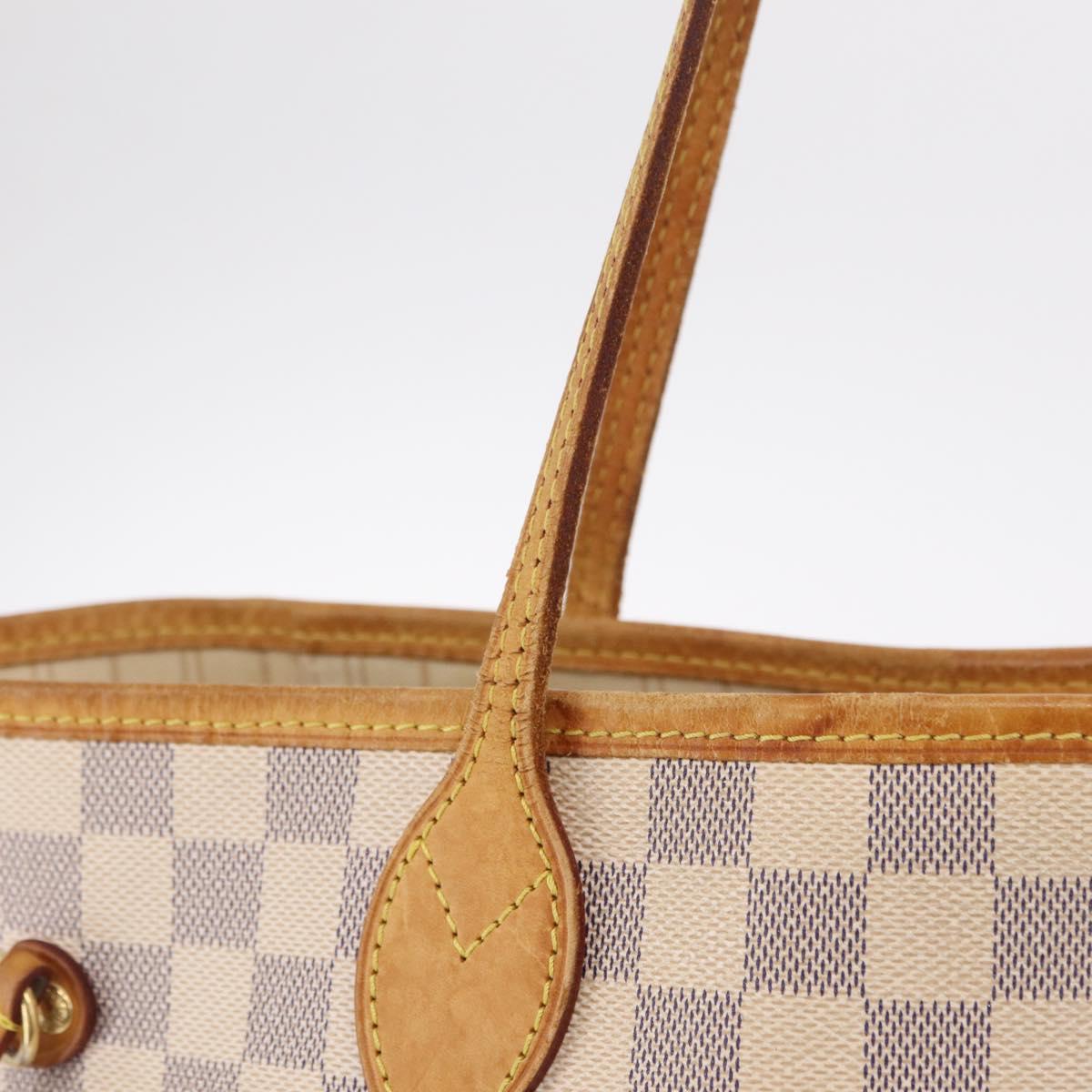 LOUIS VUITTON Damier Azur Neverfull MM Tote Bag N41605 LV Auth 209290