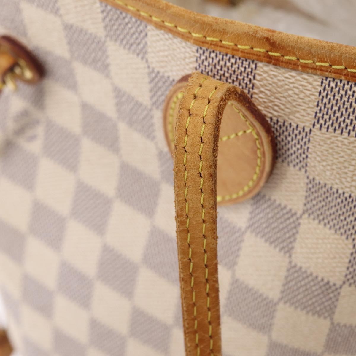 LOUIS VUITTON Damier Azur Neverfull MM Tote Bag N41605 LV Auth 209290