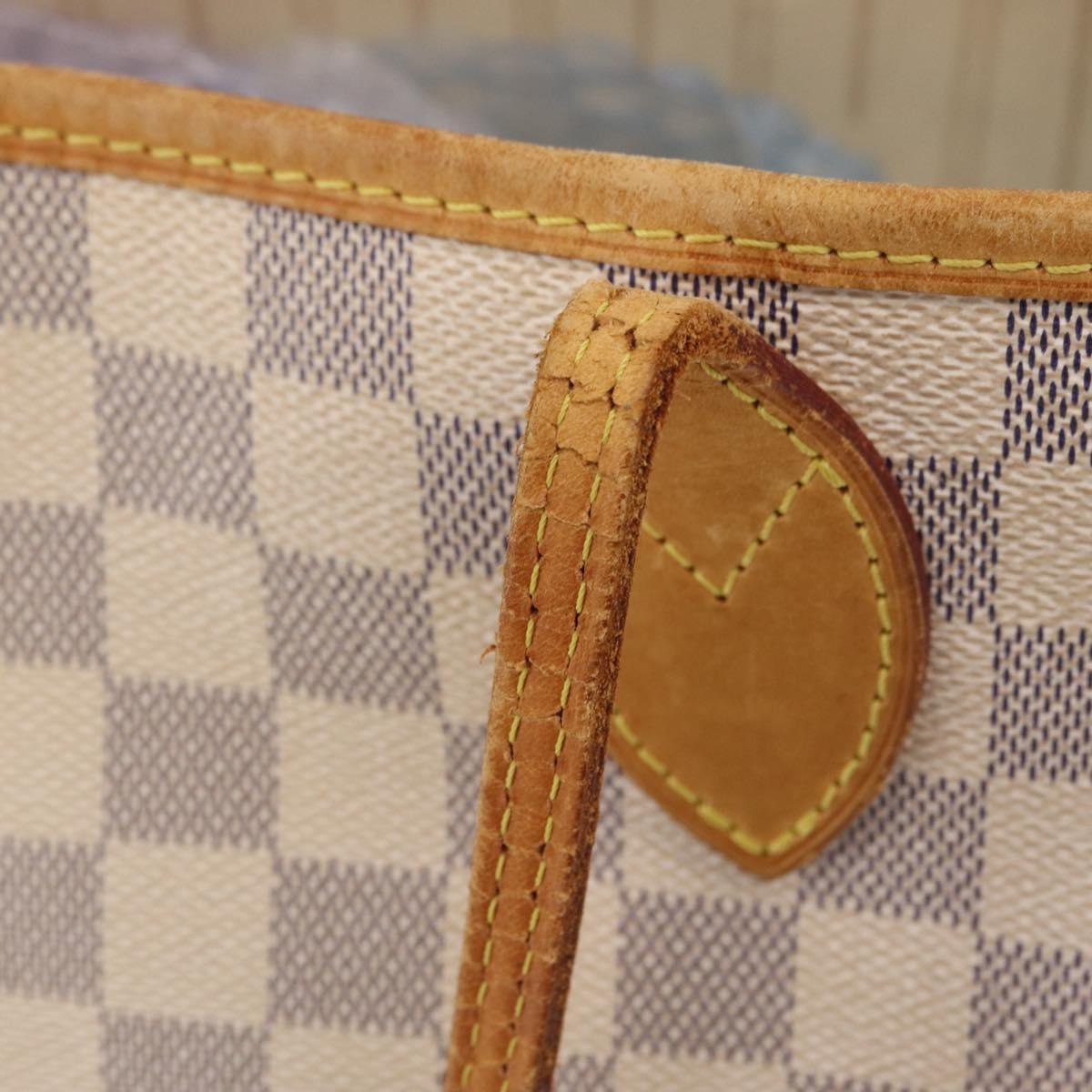 LOUIS VUITTON Damier Azur Neverfull MM Tote Bag N41605 LV Auth 209290