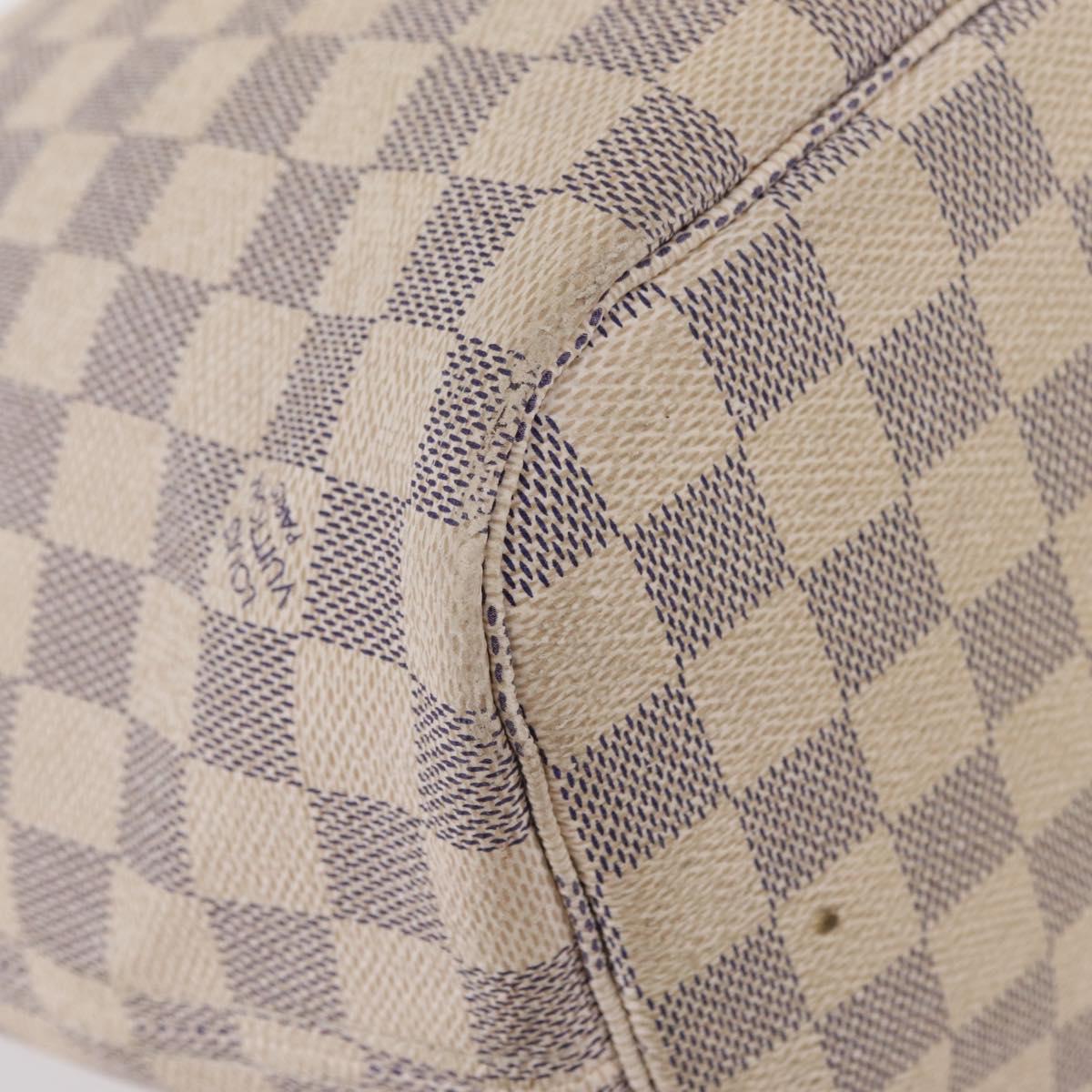 LOUIS VUITTON Damier Azur Neverfull MM Tote Bag N41605 LV Auth 209290
