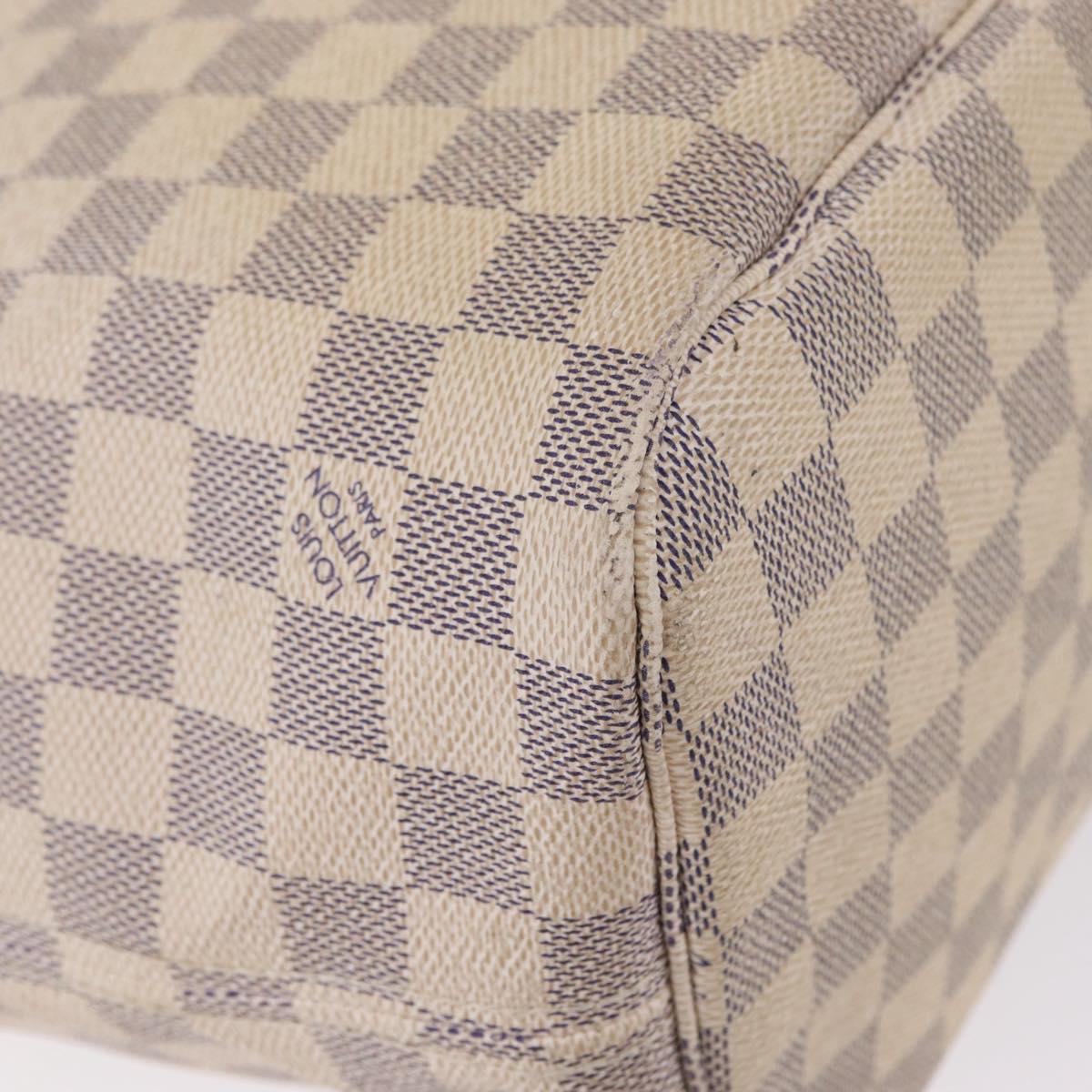 LOUIS VUITTON Damier Azur Neverfull MM Tote Bag N41605 LV Auth 209290