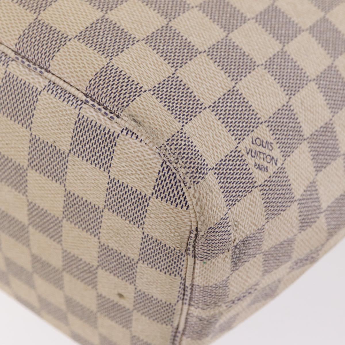 LOUIS VUITTON Damier Azur Neverfull MM Tote Bag N41605 LV Auth 209290