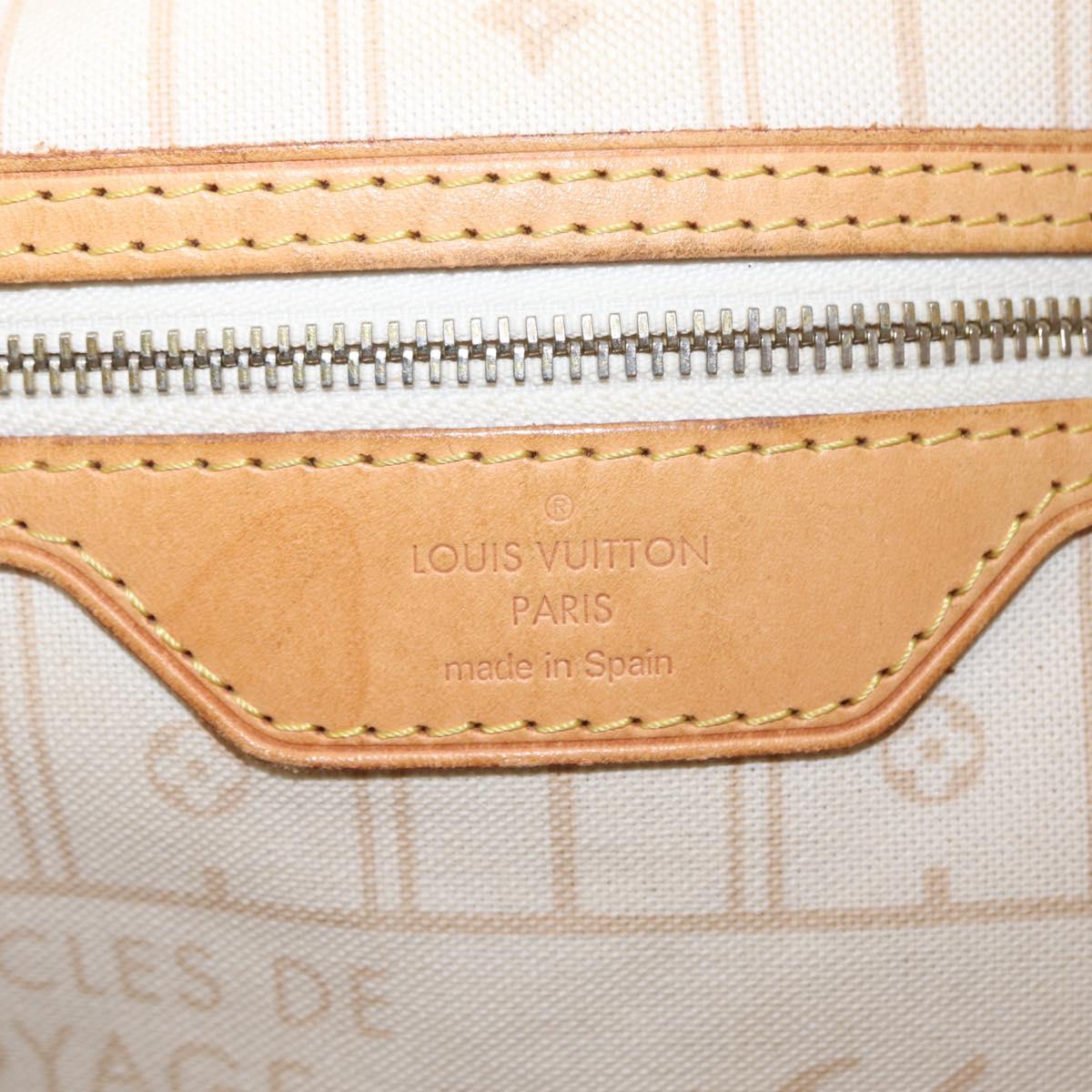 LOUIS VUITTON Damier Azur Neverfull MM Tote Bag N41605 LV Auth 209290