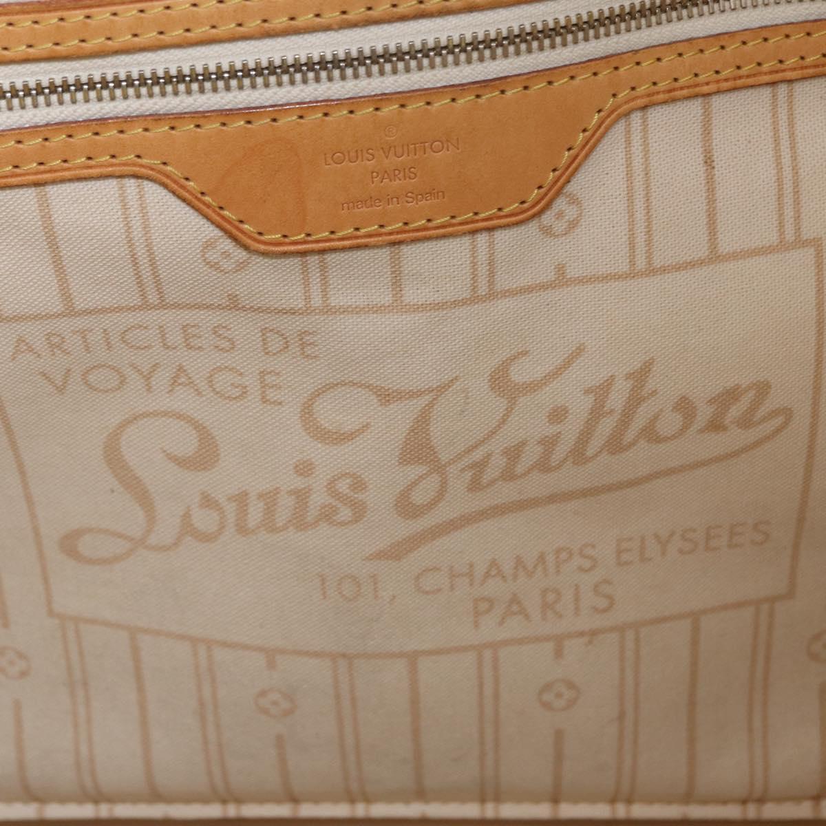 LOUIS VUITTON Damier Azur Neverfull MM Tote Bag N41605 LV Auth 209290