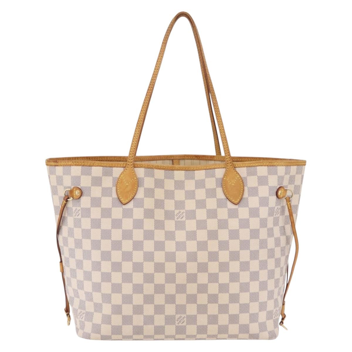 LOUIS VUITTON Damier Azur Neverfull MM Tote Bag N41605 LV Auth 209290