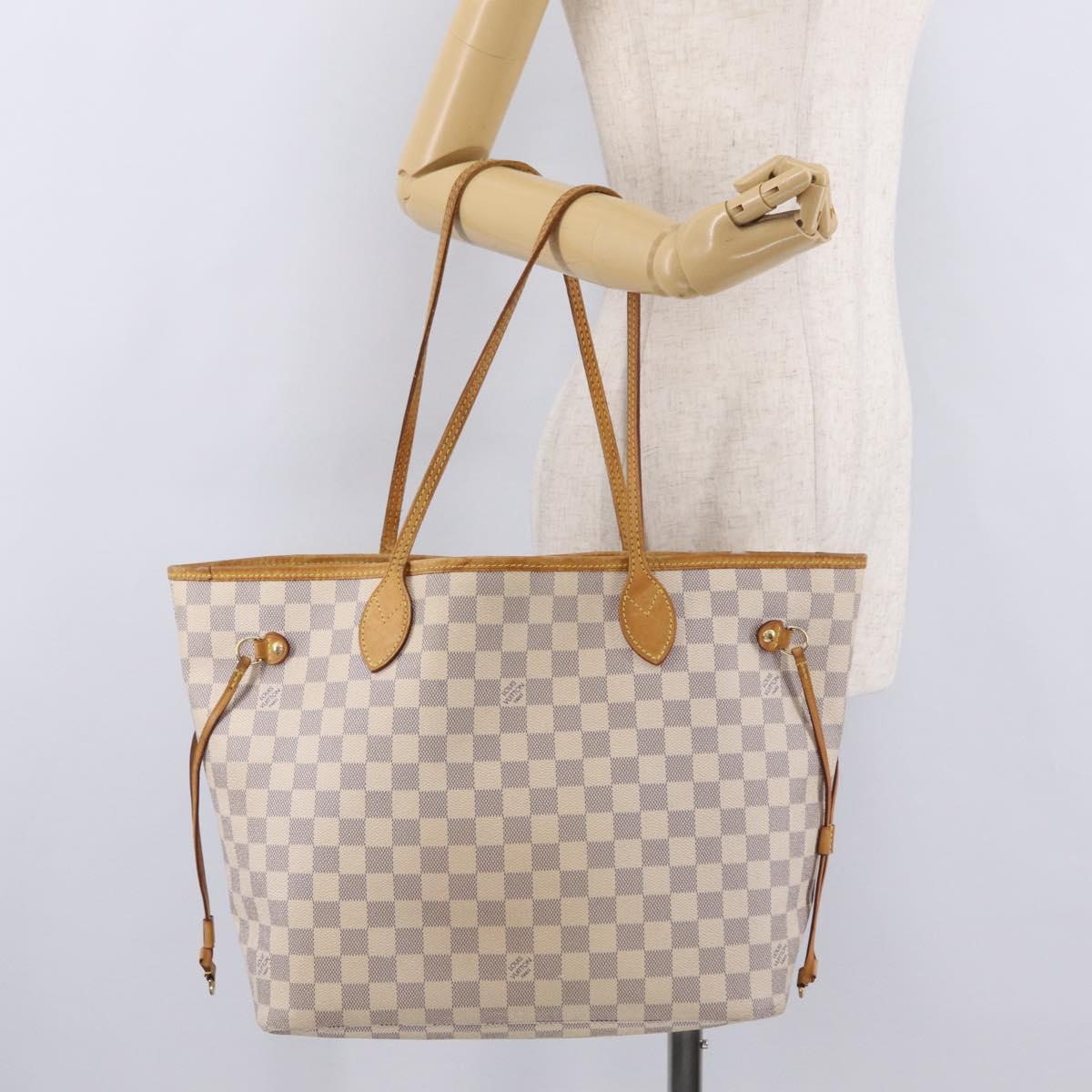 LOUIS VUITTON Damier Azur Neverfull MM Tote Bag N41605 LV Auth 209290