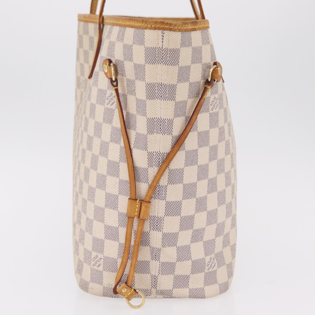 LOUIS VUITTON Damier Azur Neverfull MM Tote Bag N41605 LV Auth 209290