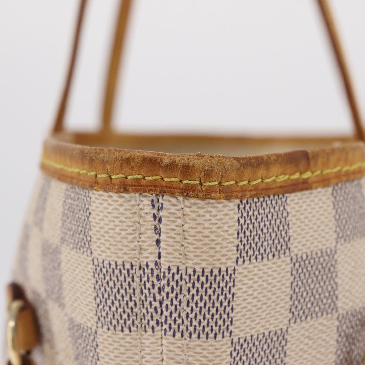 LOUIS VUITTON Damier Azur Neverfull MM Tote Bag N41605 LV Auth 209290