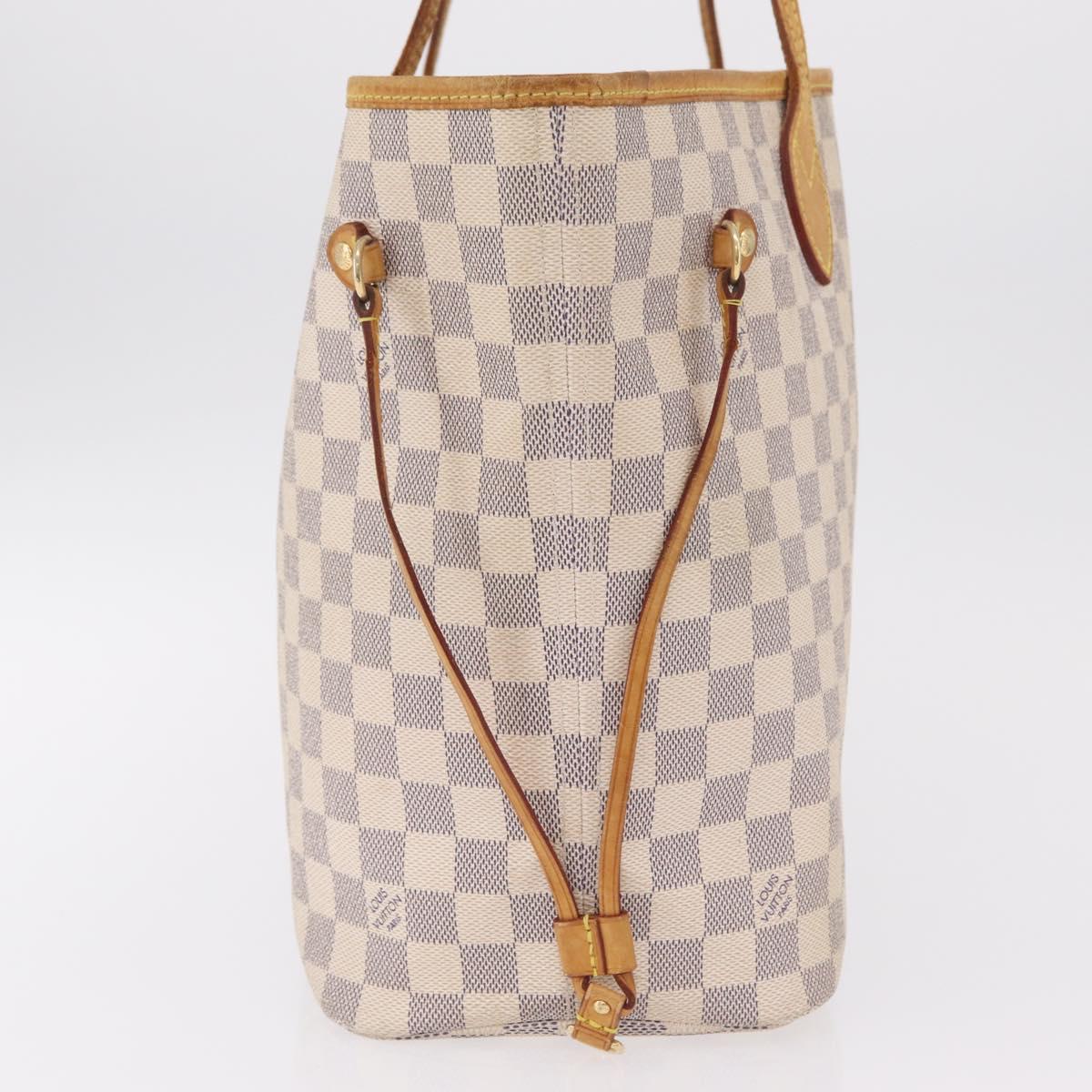 LOUIS VUITTON Damier Azur Neverfull MM Tote Bag N41605 LV Auth 209290