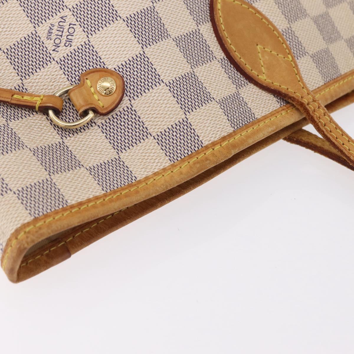 LOUIS VUITTON Damier Azur Neverfull MM Tote Bag N41605 LV Auth 209290