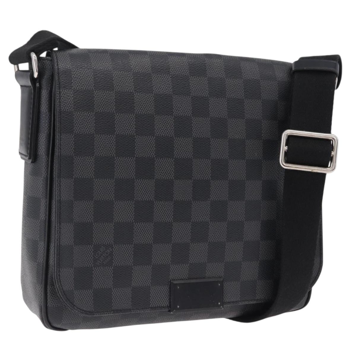 LOUIS VUITTON Damier Graphite District PM Shoulder Bag N41260 LV Auth 209291A