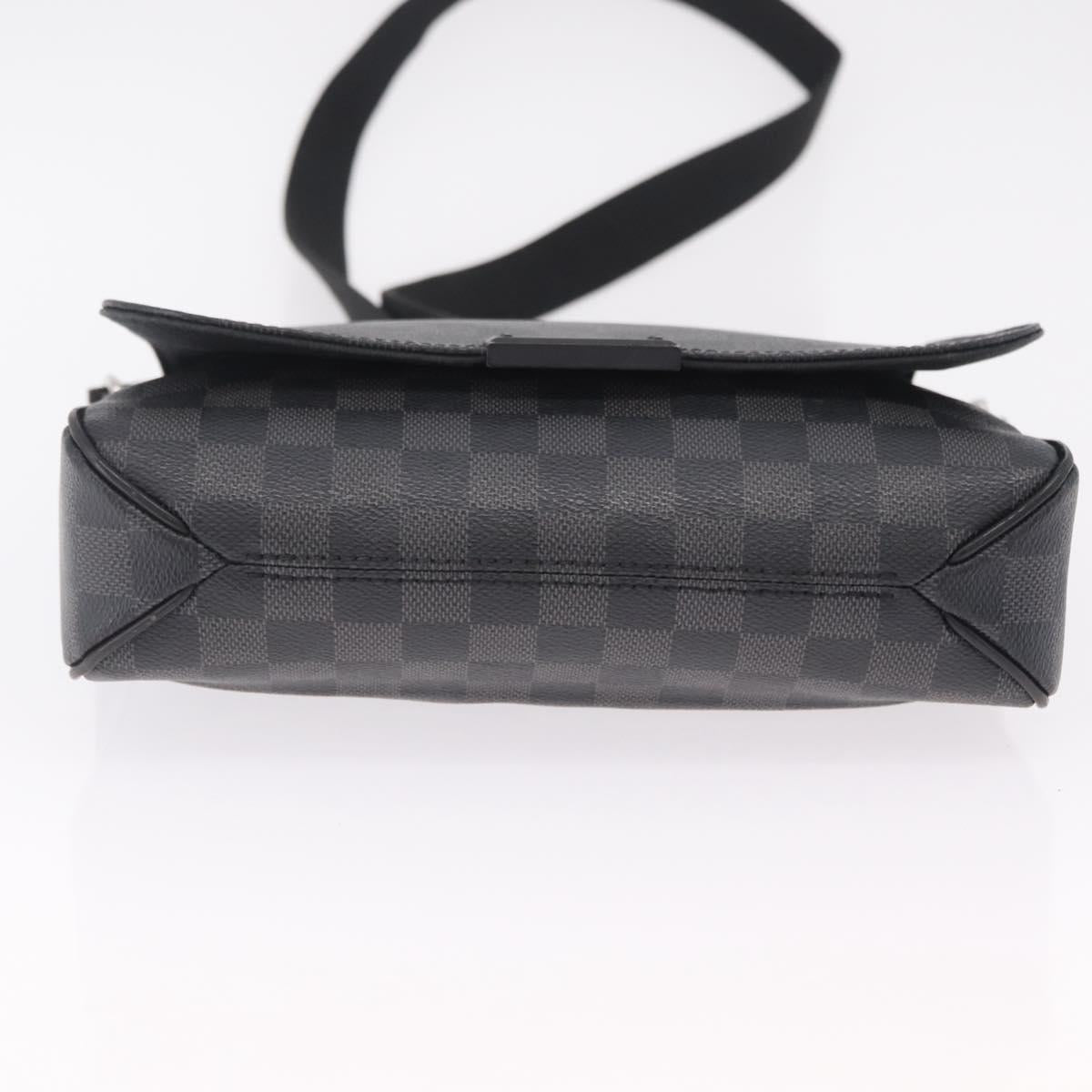 LOUIS VUITTON Damier Graphite District PM Shoulder Bag N41260 LV Auth 209291A