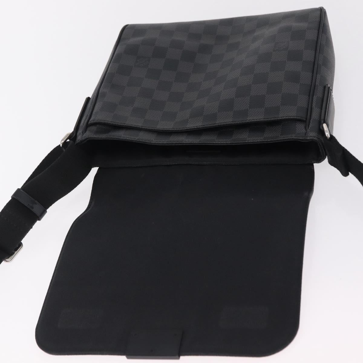 LOUIS VUITTON Damier Graphite District PM Shoulder Bag N41260 LV Auth 209291A