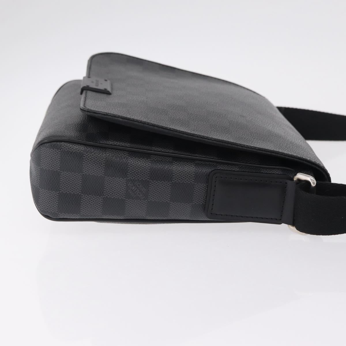 LOUIS VUITTON Damier Graphite District PM Shoulder Bag N41260 LV Auth 209291A