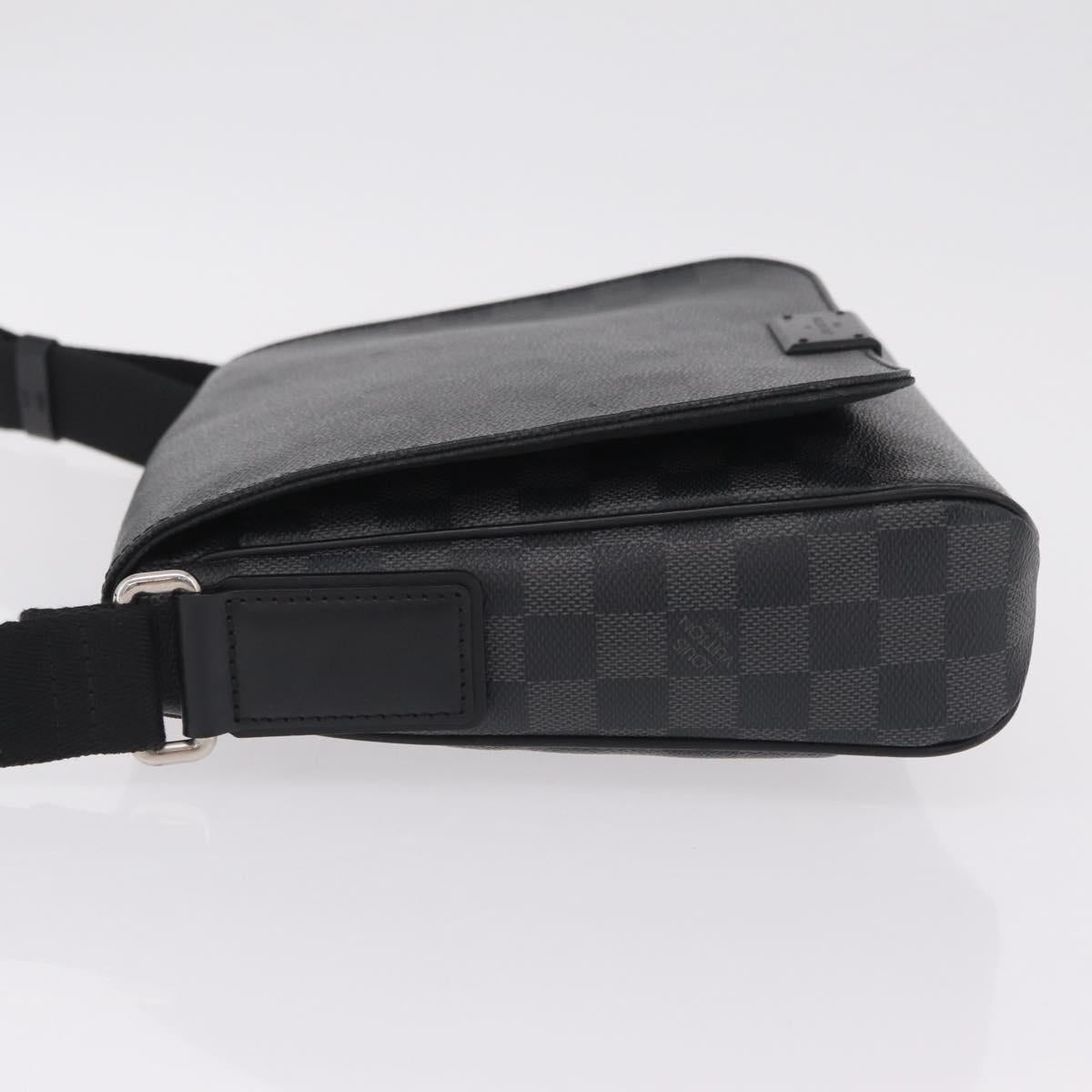 LOUIS VUITTON Damier Graphite District PM Shoulder Bag N41260 LV Auth 209291A