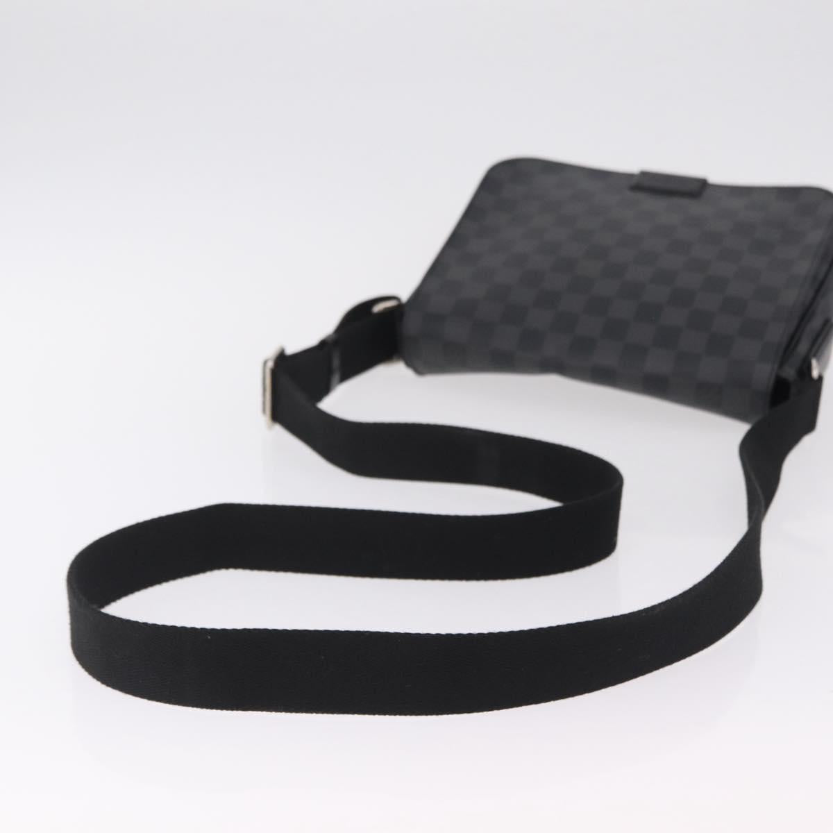 LOUIS VUITTON Damier Graphite District PM Shoulder Bag N41260 LV Auth 209291A