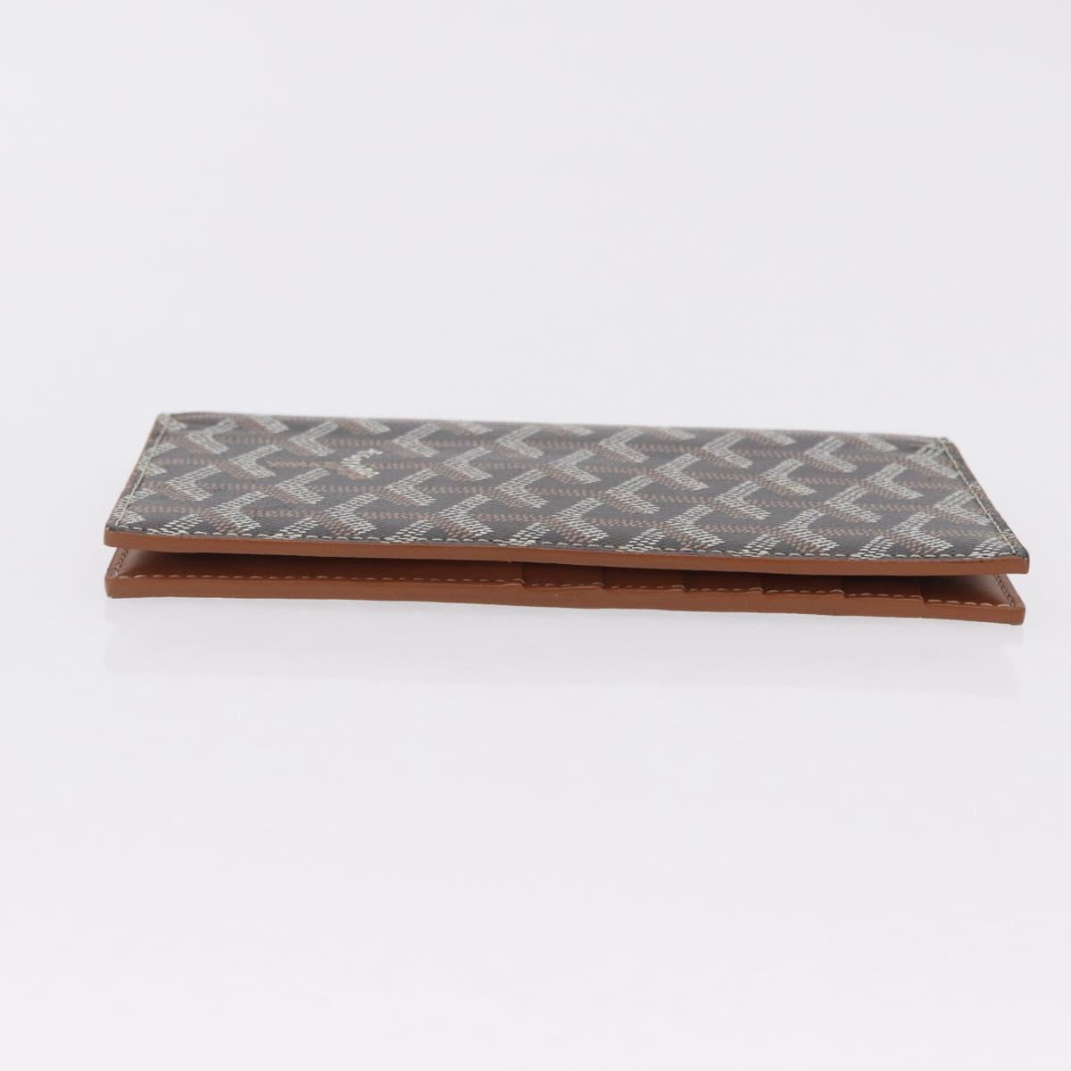 Goyard Herringbone Sun Rock Long Wallet PVC Leather Black Auth 209297M