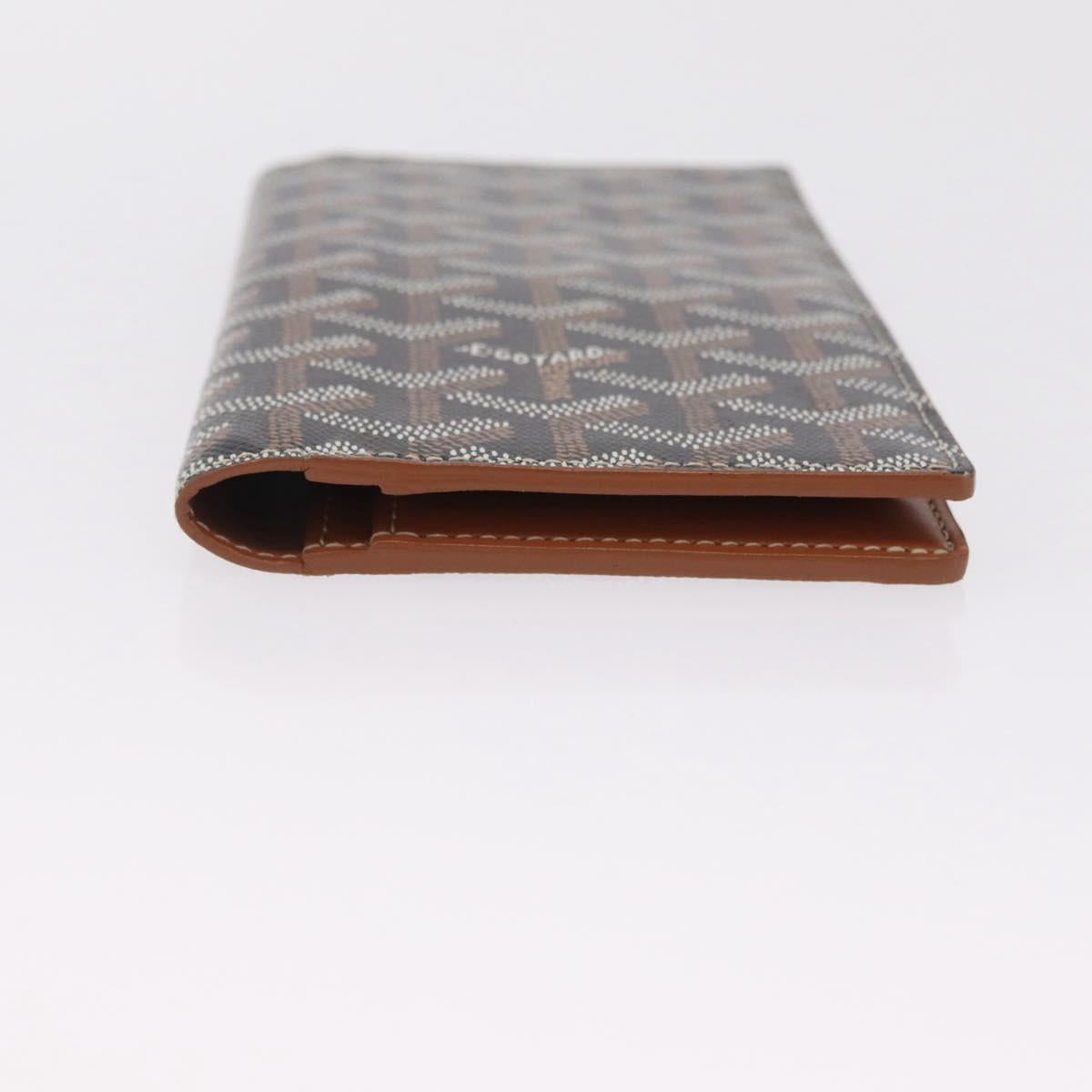 Goyard Herringbone Sun Rock Long Wallet PVC Leather Black Auth 209297M
