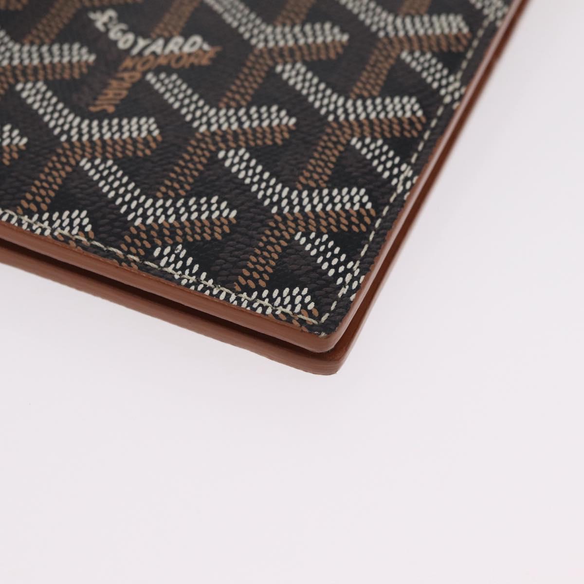 Goyard Herringbone Sun Rock Long Wallet PVC Leather Black Auth 209297M