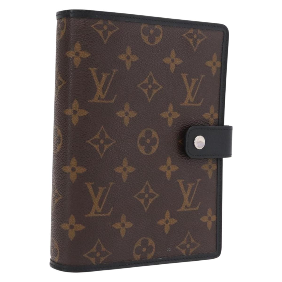 LOUIS VUITTON Monogram Macassar Agenda MM Day Planner Cover R21084 Auth 209300