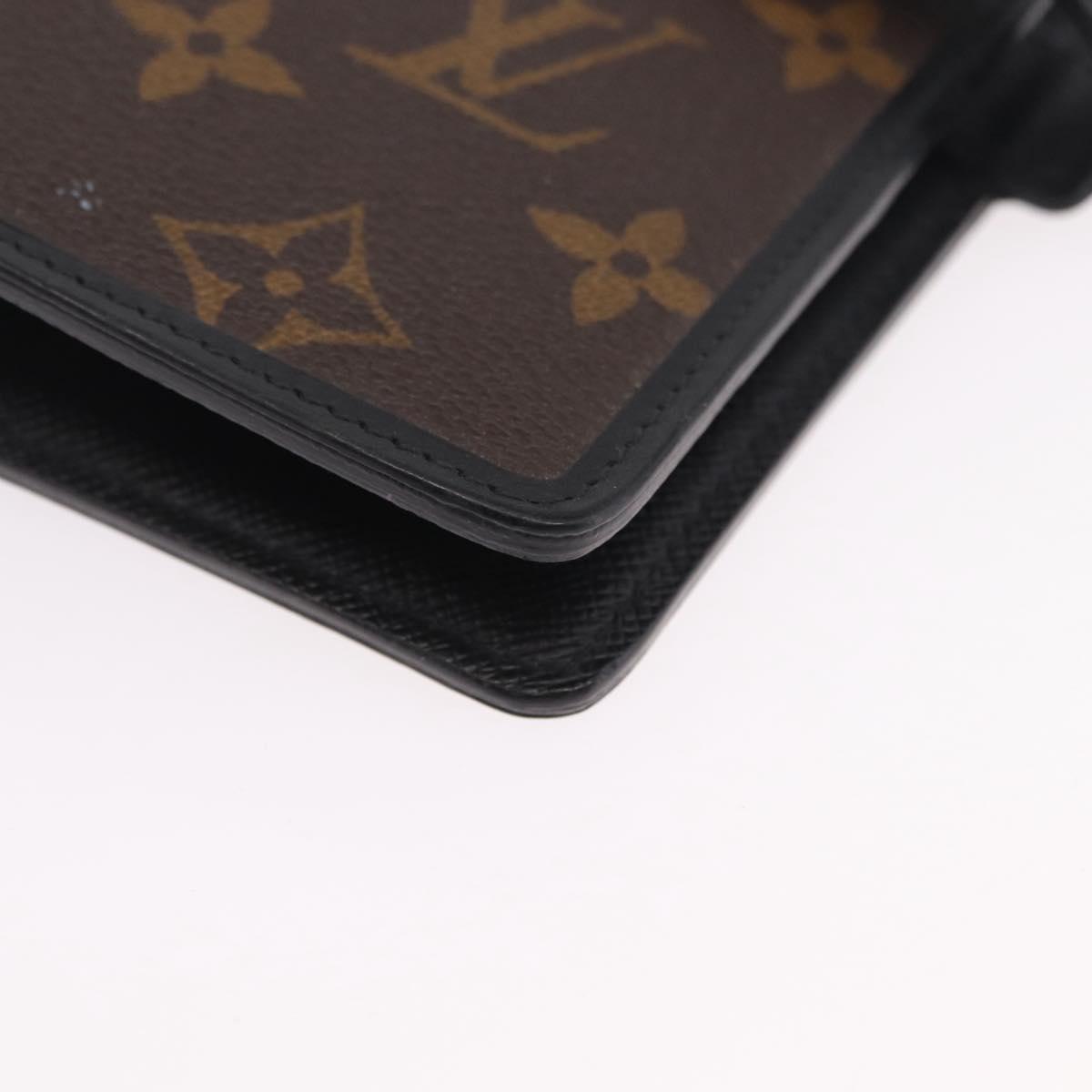 LOUIS VUITTON Monogram Macassar Agenda MM Day Planner Cover R21084 Auth 209300