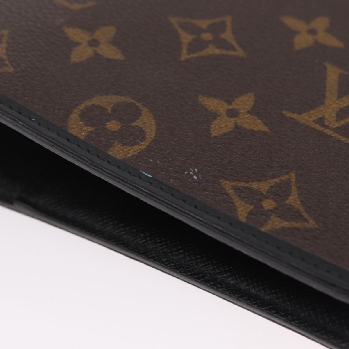 LOUIS VUITTON Monogram Macassar Agenda MM Day Planner Cover R21084 Auth 209300