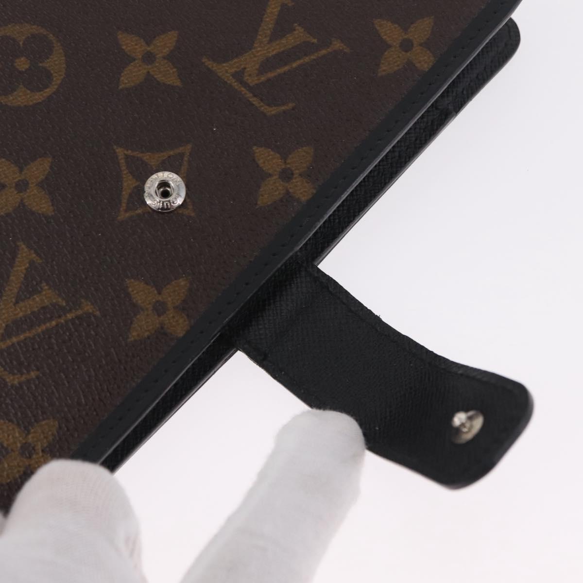 LOUIS VUITTON Monogram Macassar Agenda MM Day Planner Cover R21084 Auth 209300