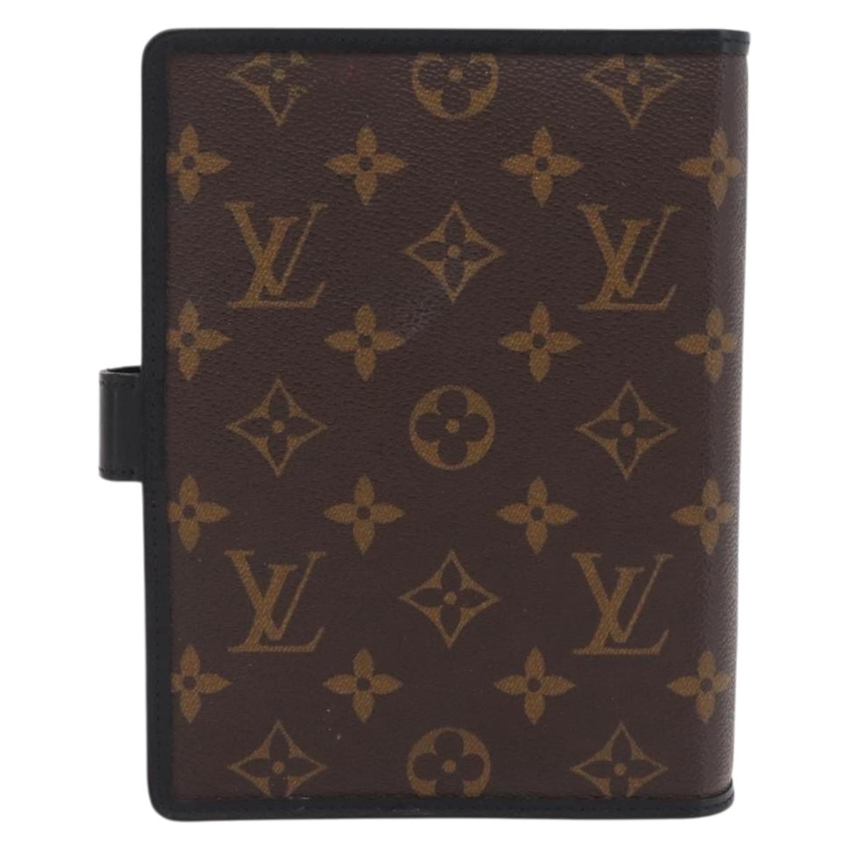 LOUIS VUITTON Monogram Macassar Agenda MM Day Planner Cover R21084 Auth 209300