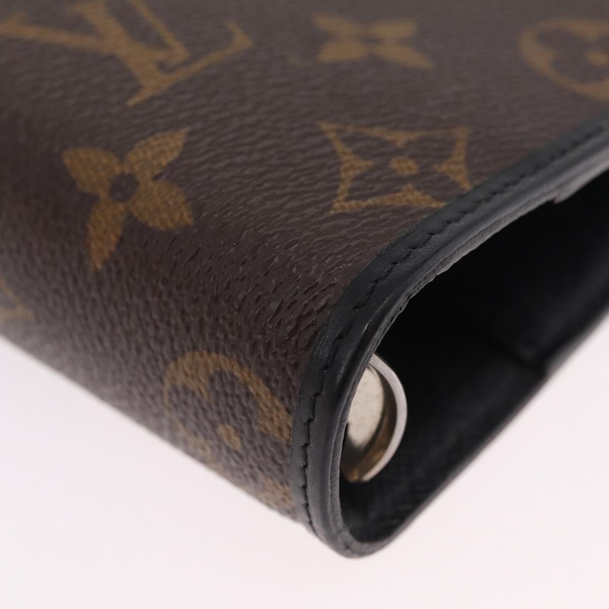 LOUIS VUITTON Monogram Macassar Agenda MM Day Planner Cover R21084 Auth 209300