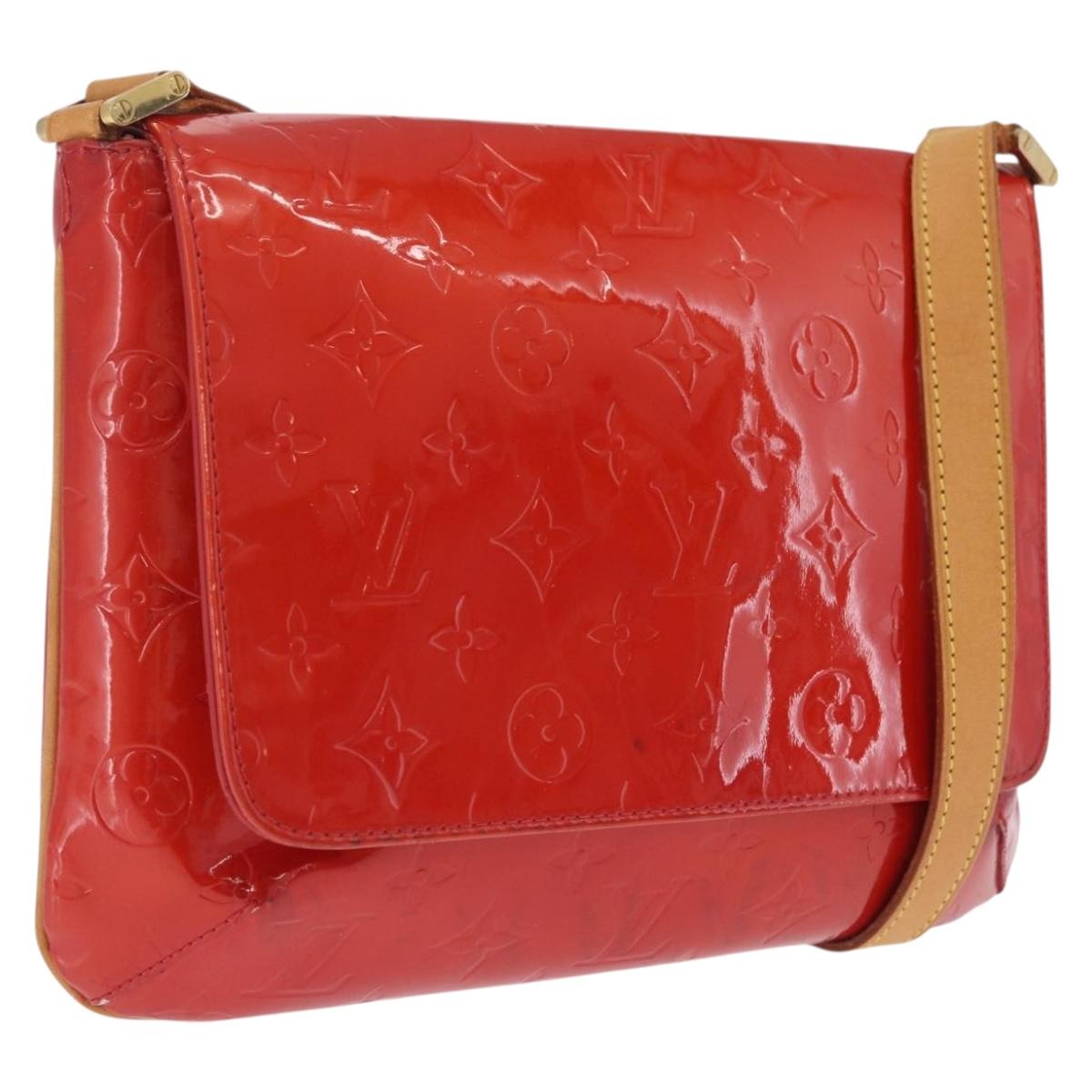 LOUIS VUITTON Monogram Vernis Thompson Street Bag Red Rouge M91094 Auth 209313