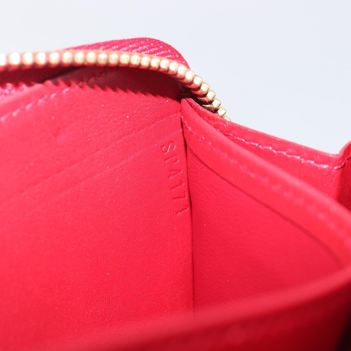LOUIS VUITTON Vernis Rayure Zippy Long Wallet Pomme Damour M91718 Auth 209314A