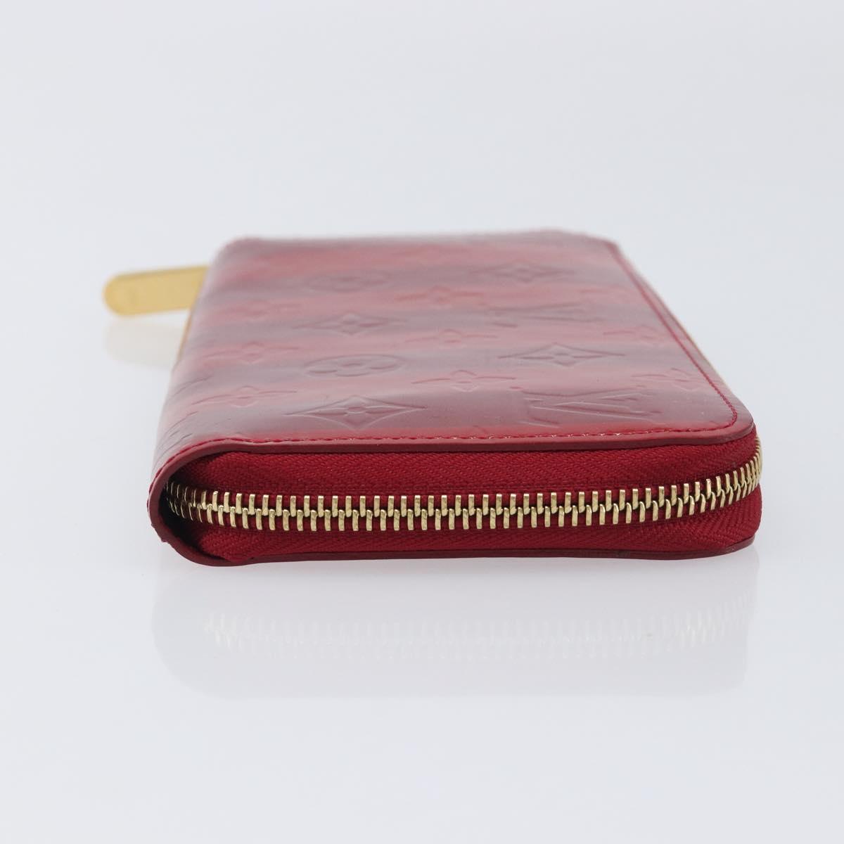 LOUIS VUITTON Vernis Rayure Zippy Long Wallet Pomme Damour M91718 Auth 209314A