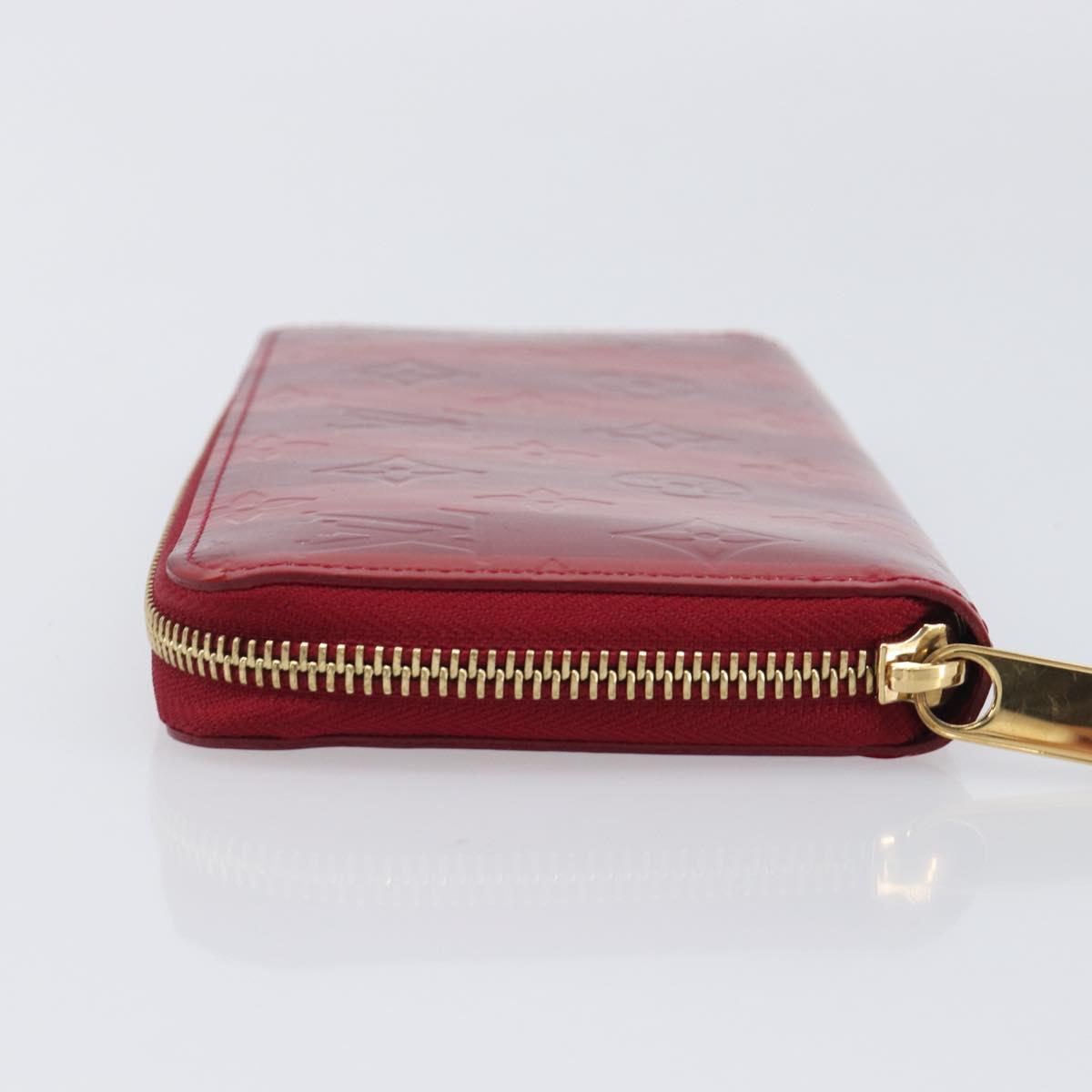 LOUIS VUITTON Vernis Rayure Zippy Long Wallet Pomme Damour M91718 Auth 209314A