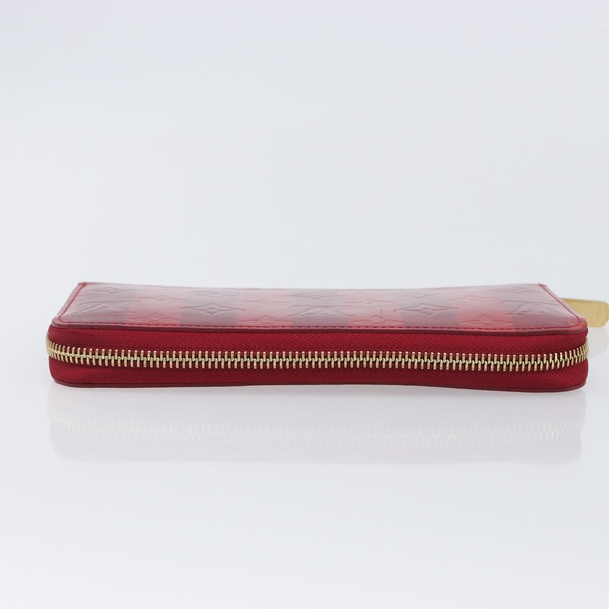 LOUIS VUITTON Vernis Rayure Zippy Long Wallet Pomme Damour M91718 Auth 209314A