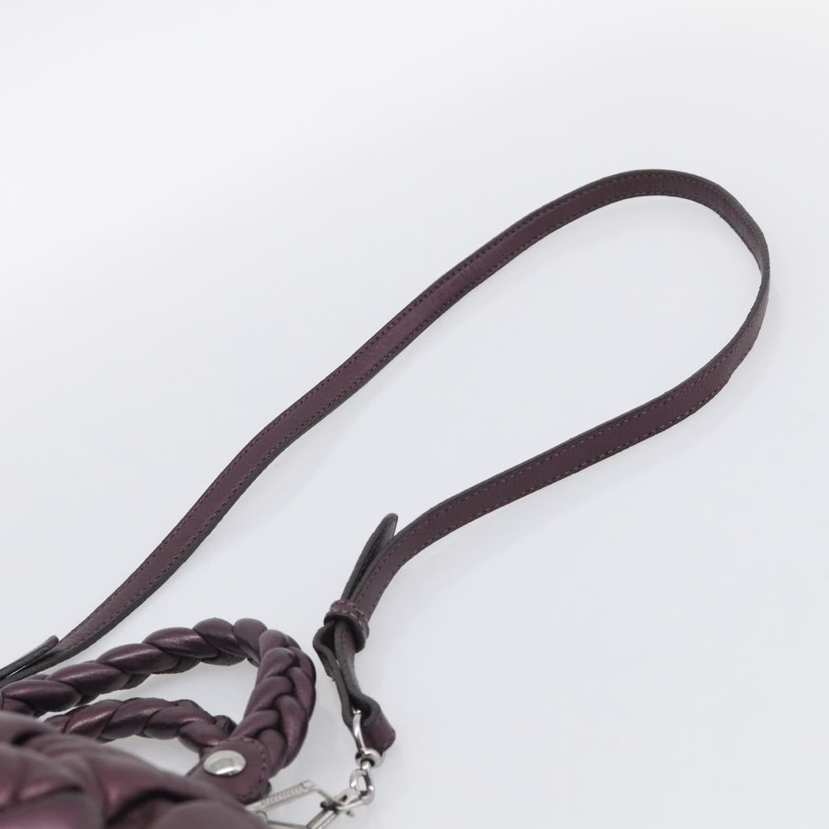 Miu Miu Hand Bag Leather 2way Purple Silver Auth 209320V