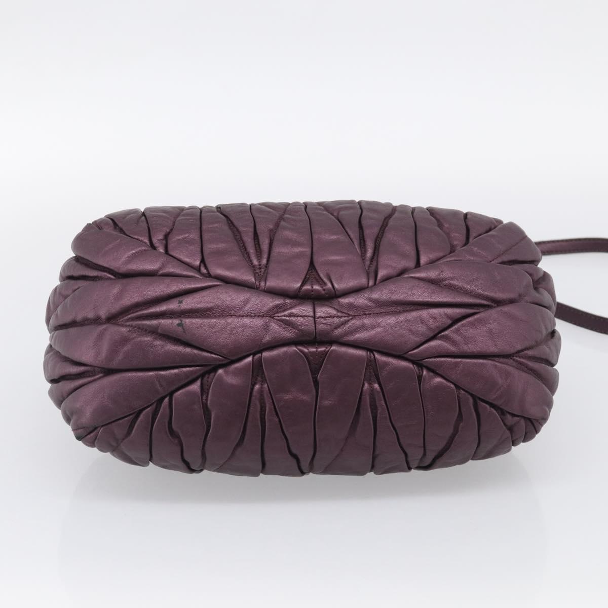 Miu Miu Hand Bag Leather 2way Purple Silver Auth 209320V