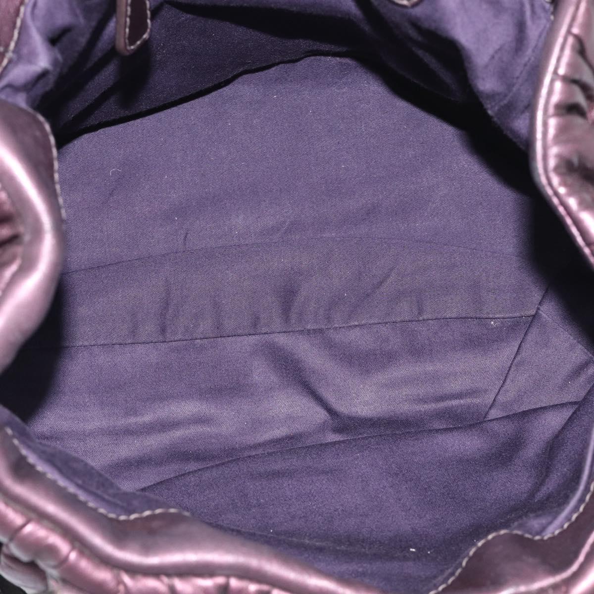 Miu Miu Hand Bag Leather 2way Purple Silver Auth 209320V