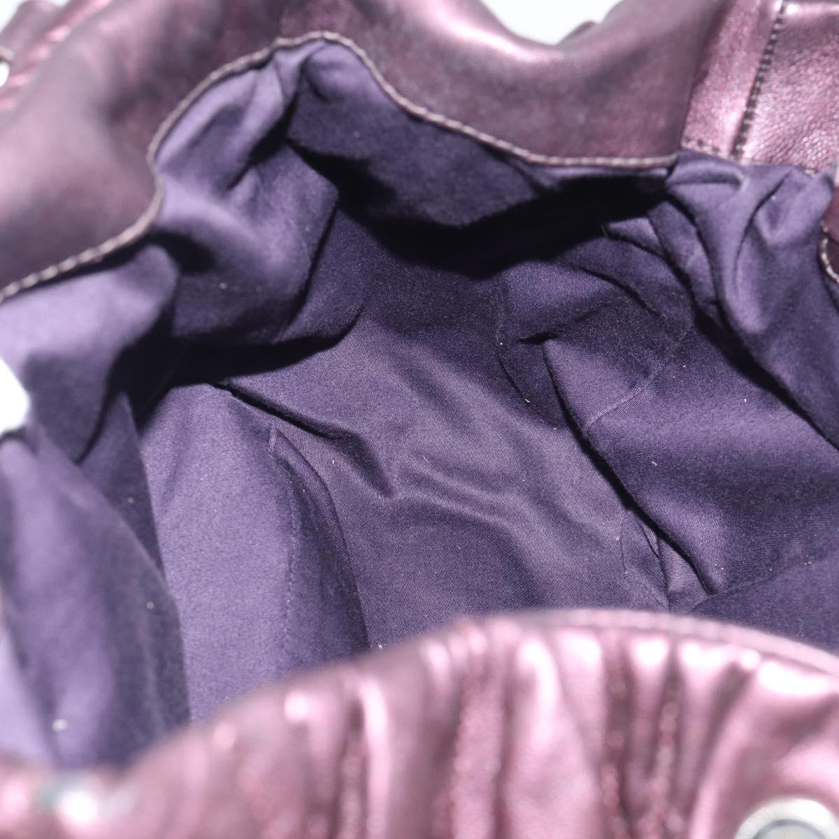 Miu Miu Hand Bag Leather 2way Purple Silver Auth 209320V